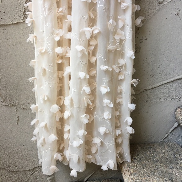 Dress The Population Appliqué Maxi Dress Gown in cream size S - Picture 13 of 16